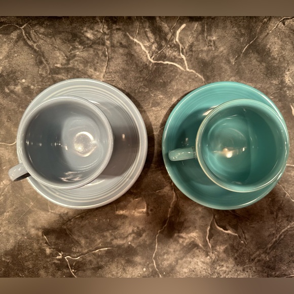 Fiesta (firstaware) teacups and saucers - Picture 8 of 8